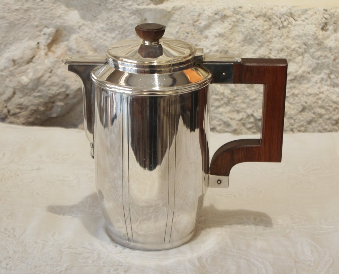 Service à thé et café en métal argenté époque Art Déco, vers 1930-photo-2