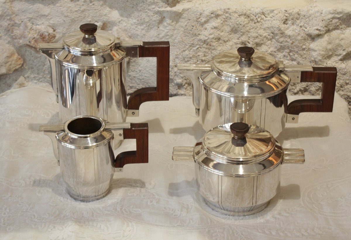Service à thé et café en métal argenté époque Art Déco, vers 1930