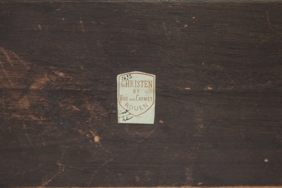 Boîte à gant en bois noirci et laiton, fin 19ème, Napoléon III-photo-7