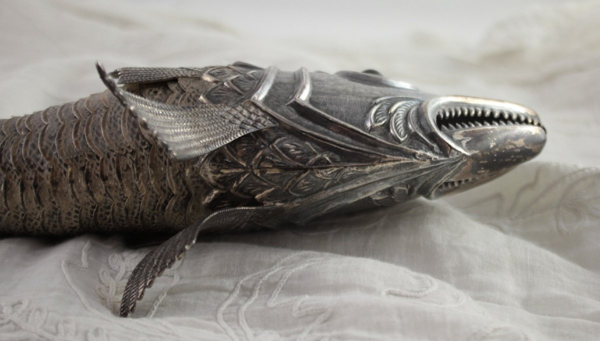 Two Vintage Solid Silver Fish, Spanish Craftsmanship, 20th Century-photo-6