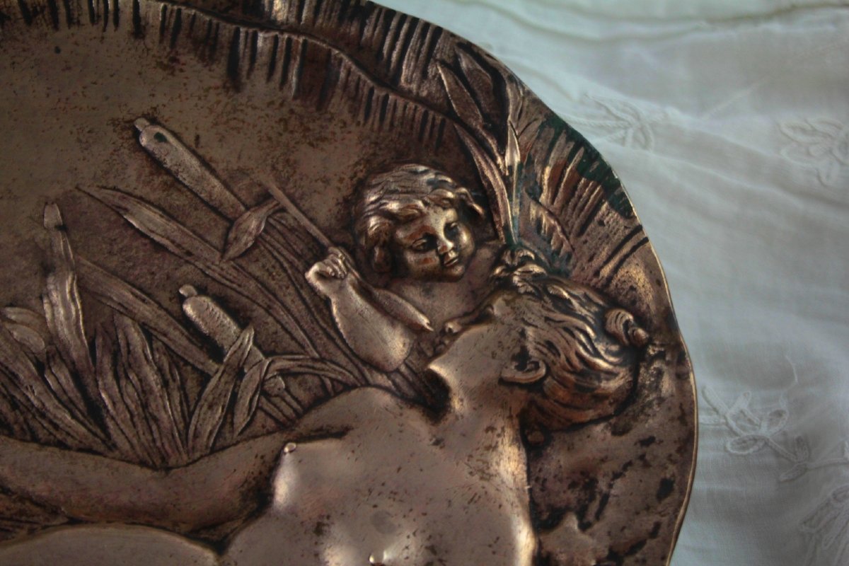 Vide-poche en bronze doré 'Femme au roseau', vers 1900, Art Nouveau-photo-4