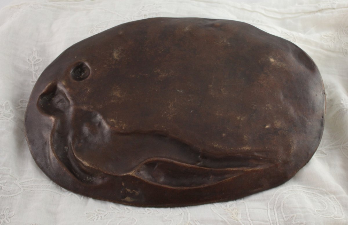 Vide-poche en bronze doré 'Femme au roseau', vers 1900, Art Nouveau-photo-5