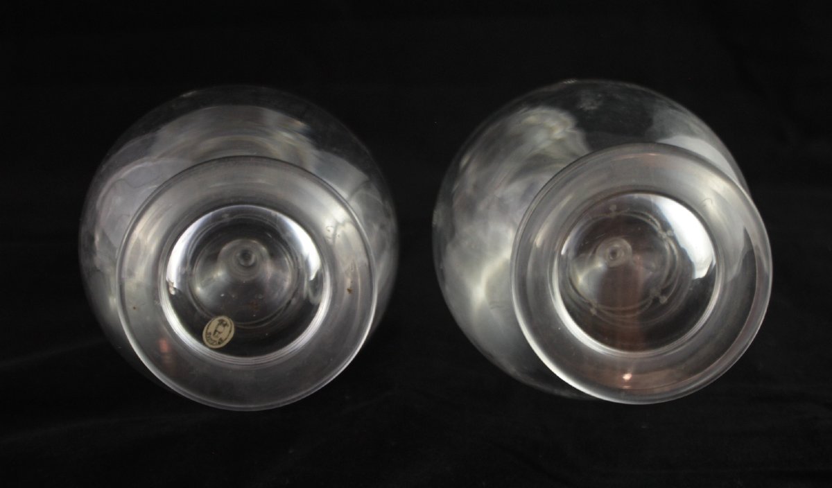 4 carafes en cristal gravé St Louis, fin 19ème, début 20ème siècle-photo-2