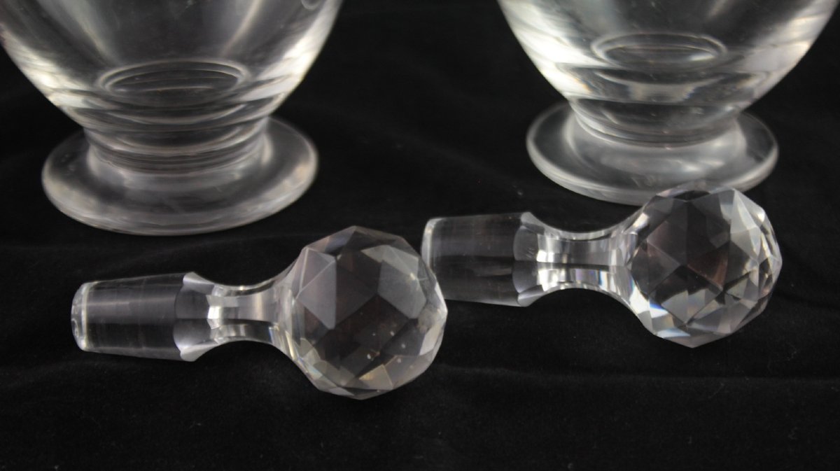 4 carafes en cristal gravé St Louis, fin 19ème, début 20ème siècle-photo-8