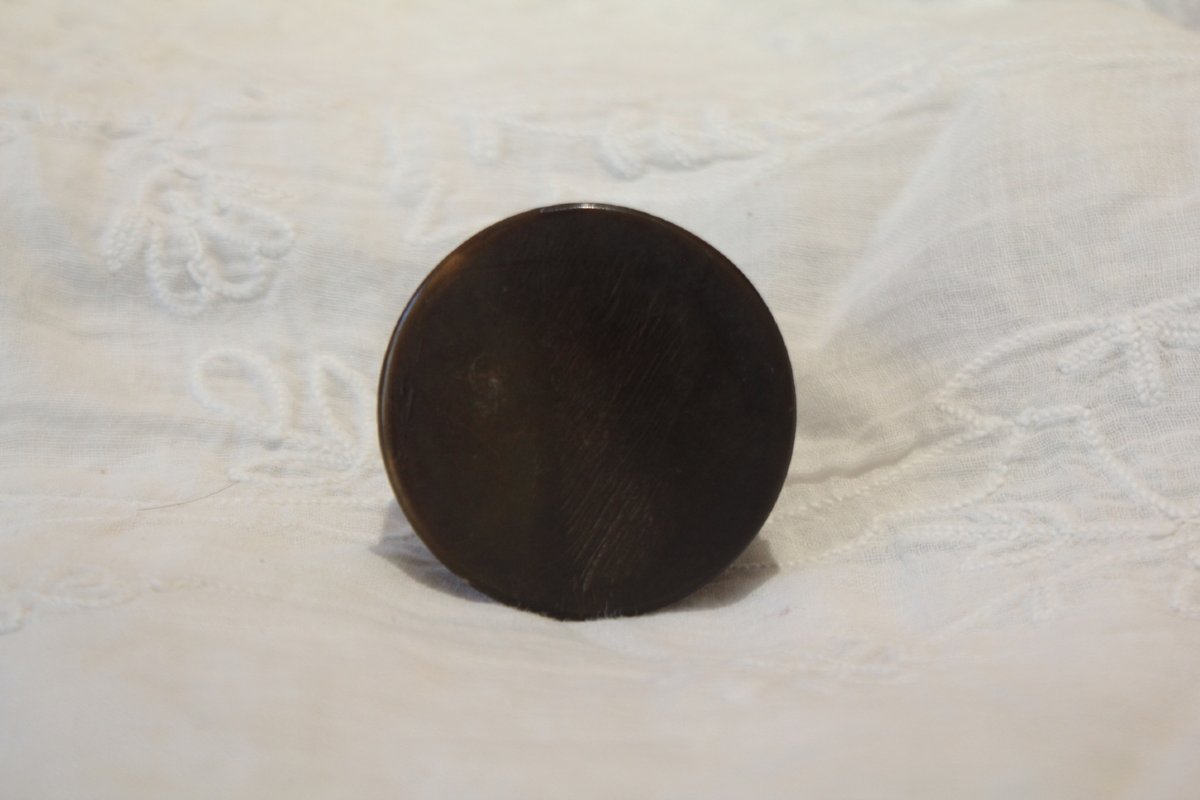 Small Paperolles Reliquary In A Round Horn Box, Late 19th–early 20th Century-photo-4