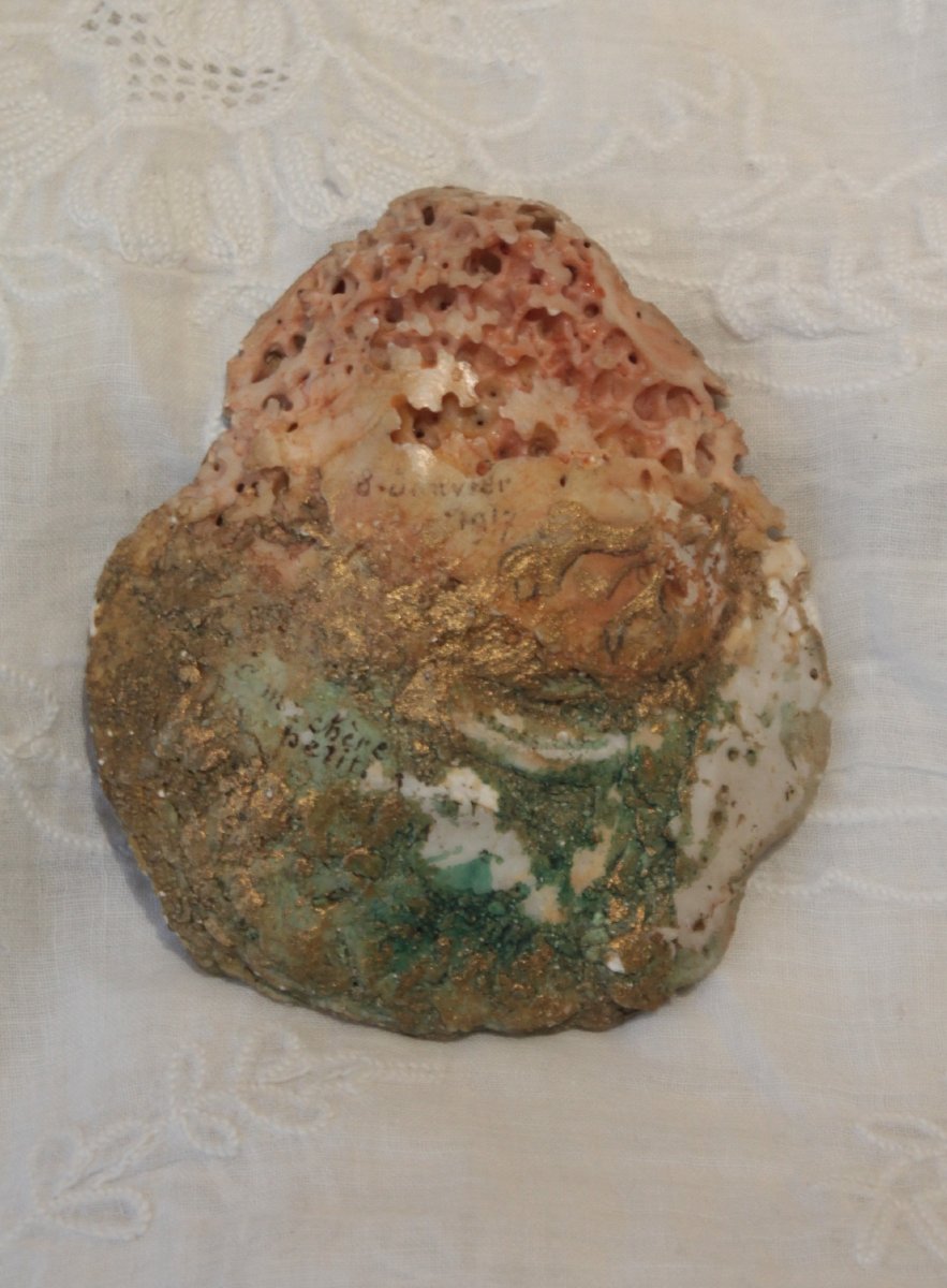 Coquillage peint 'Vénus et putto' daté 1917-photo-4