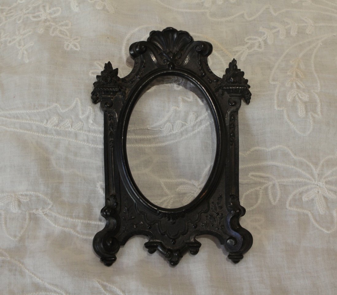 Cadre, porte-photo, en ébonite, fin 19ème siècle, Napoléon III-photo-2