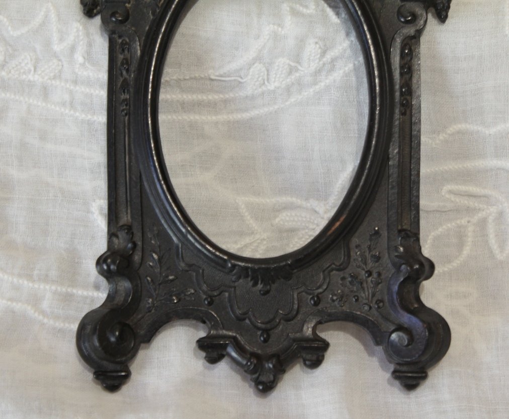 Cadre, porte-photo, en ébonite, fin 19ème siècle, Napoléon III-photo-4