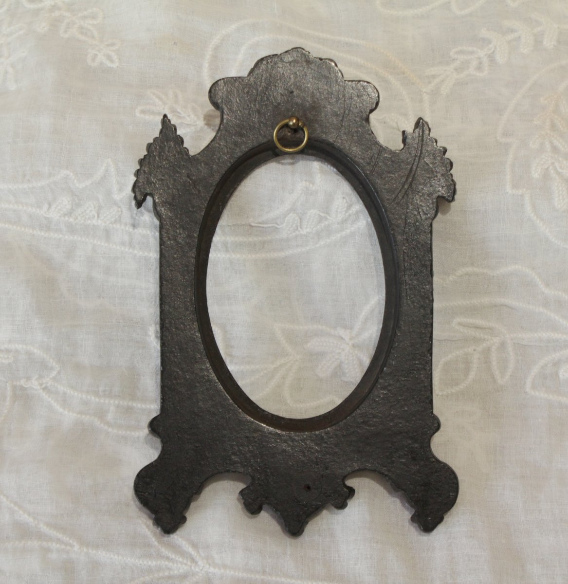 Cadre, porte-photo, en ébonite, fin 19ème siècle, Napoléon III-photo-1