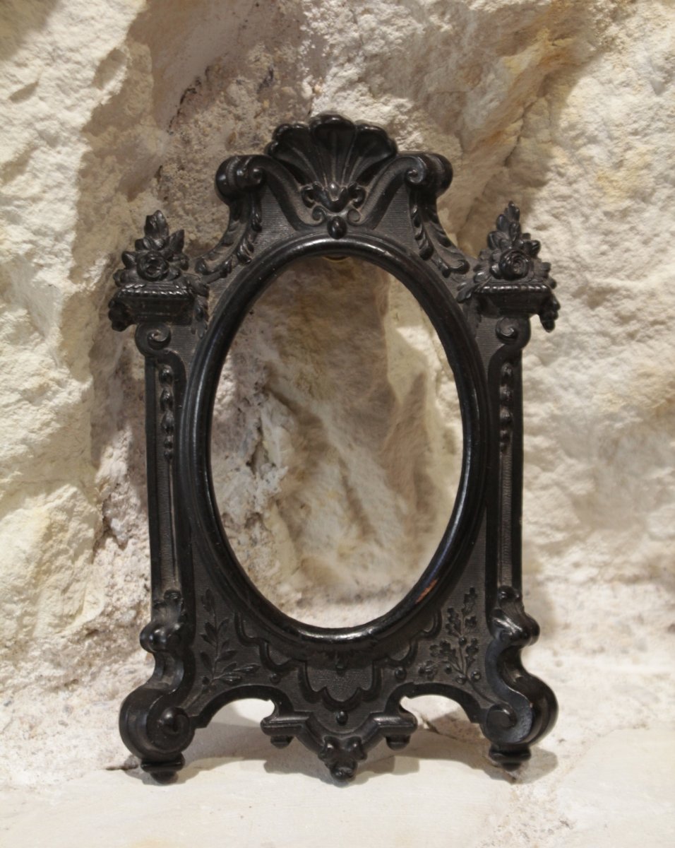 Cadre, porte-photo, en ébonite, fin 19ème siècle, Napoléon III