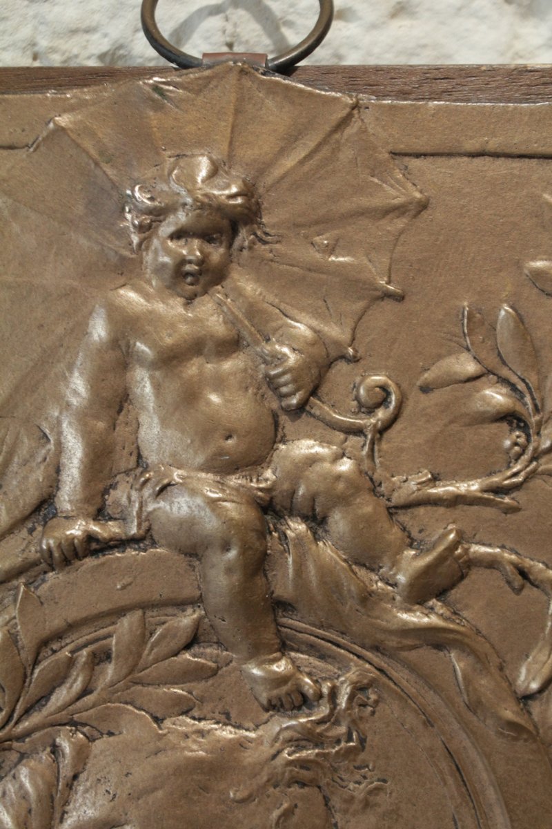 Bronze Bas-relief Plaque, "portrait Of A Woman," Attributed To Jules Clamagirand (1870–1937)-photo-4