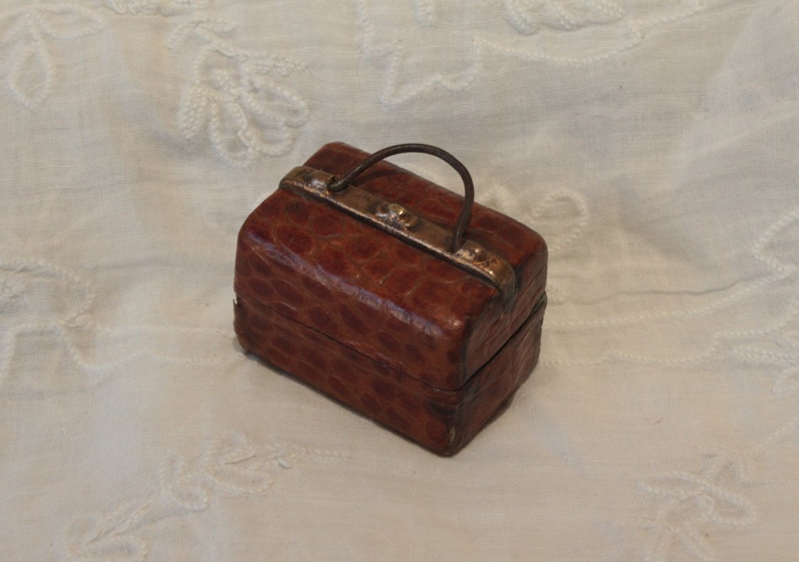 Travel Inkwell Shaped Like A Suitcase, Late 19th Century