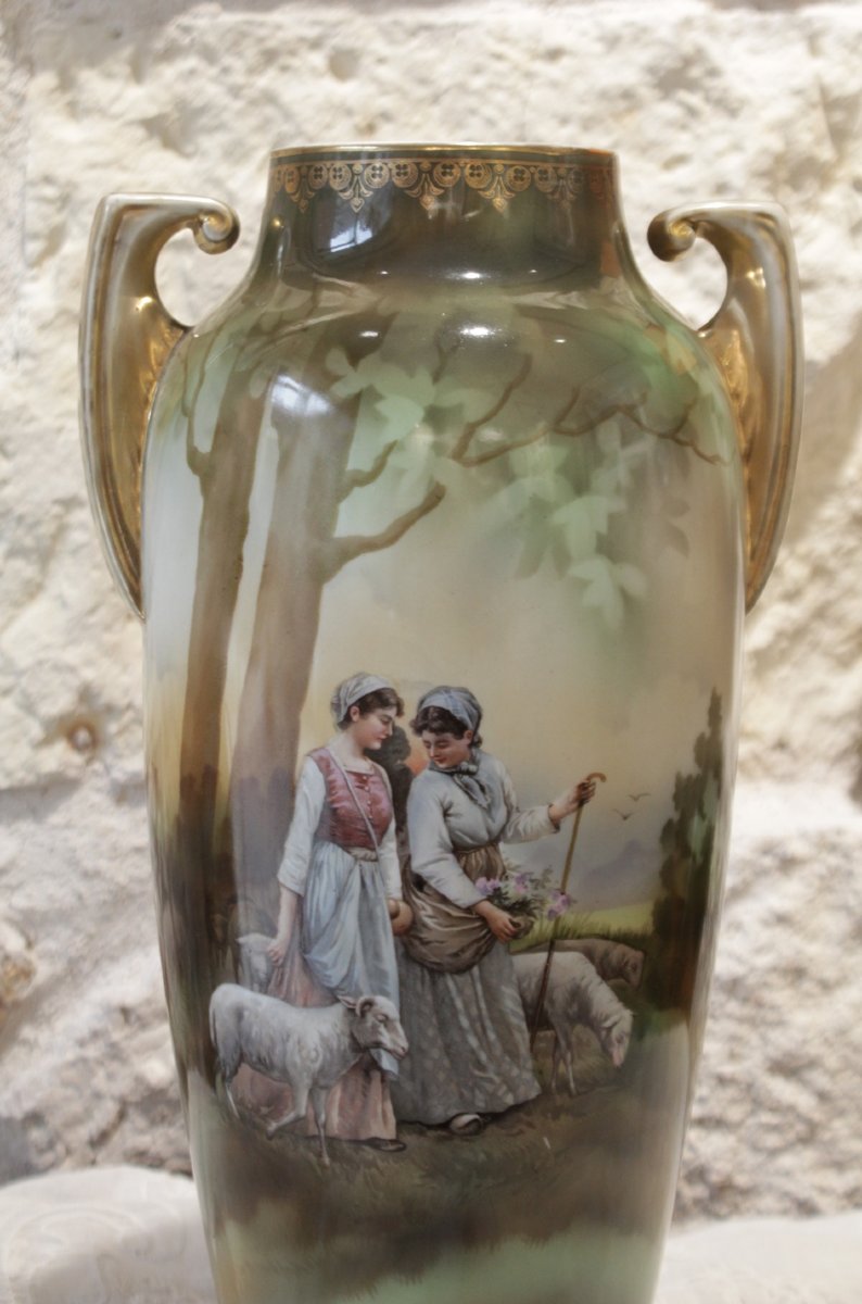 Baluster Vase With A Pastoral Scene, Reinhold Schlegelmilch Factory, Germany, 1869–1924-photo-2