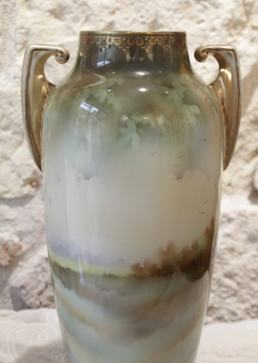 Baluster Vase With A Pastoral Scene, Reinhold Schlegelmilch Factory, Germany, 1869–1924-photo-3