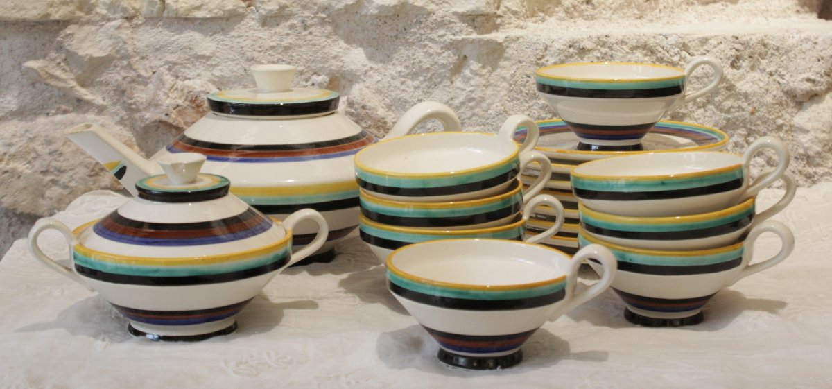 Earthenware Tea Set In The Style Of Margarete Heymann-loebenstein (1899–1990), Bauhaus-photo-2