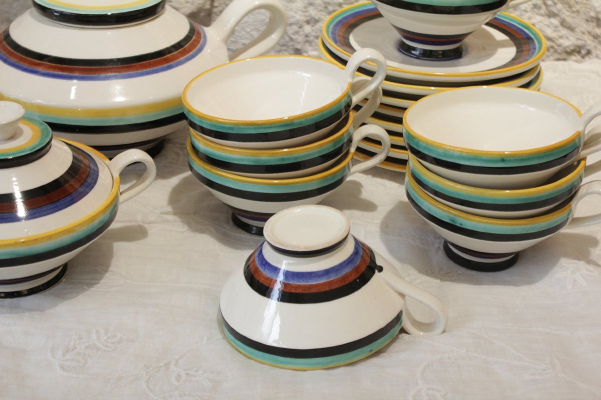 Earthenware Tea Set In The Style Of Margarete Heymann-loebenstein (1899–1990), Bauhaus-photo-3