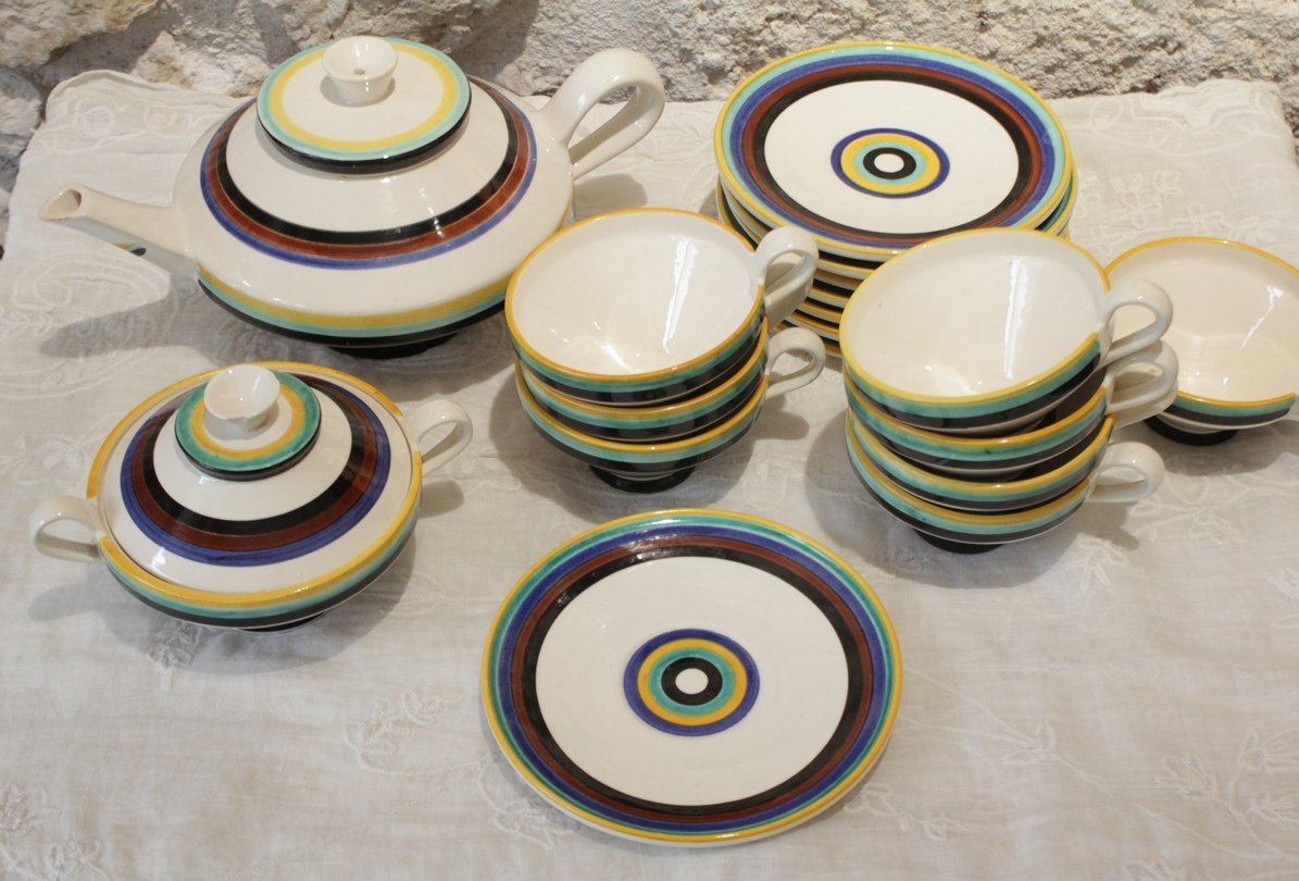 Earthenware Tea Set In The Style Of Margarete Heymann-loebenstein (1899–1990), Bauhaus-photo-4