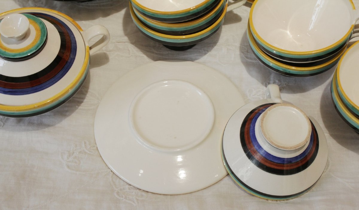 Earthenware Tea Set In The Style Of Margarete Heymann-loebenstein (1899–1990), Bauhaus-photo-1