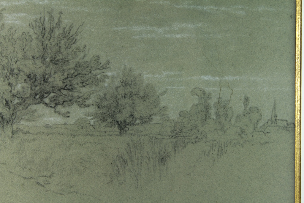 Black Pencil Drawing Hollow Path In Fontainebleau Region Alexandre Véron (1826-1897)-photo-5