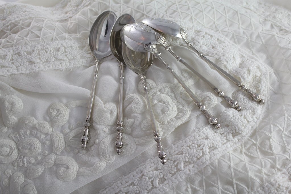 6 Small Spoons In Sterling Silver Early 20th Century-photo-2