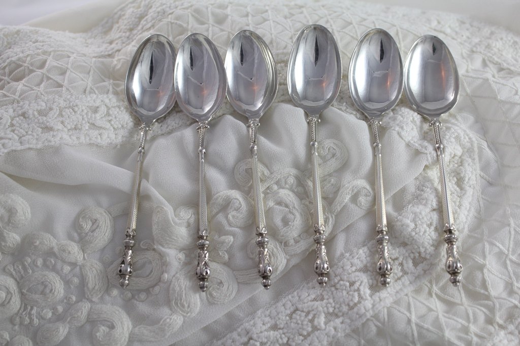 6 Small Spoons In Sterling Silver Early 20th Century-photo-4