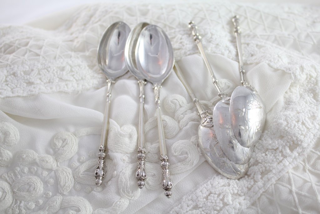 6 Small Spoons In Sterling Silver Early 20th Century-photo-4