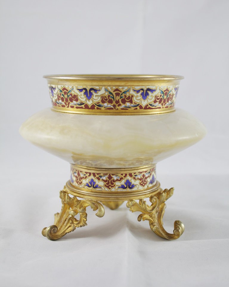 Cup In Gilt Bronze And Cloisonne Enamels, Late 19th Century-photo-2