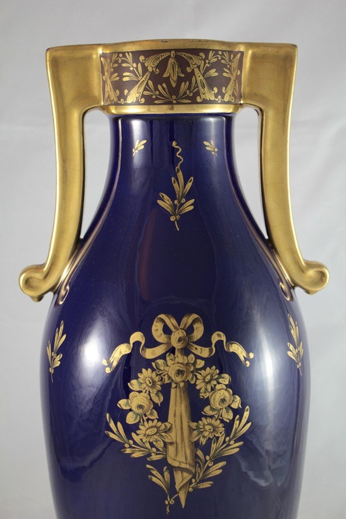 Large Vase From The Pinon-heuzé Manufacture In Tours Around 1920-photo-2