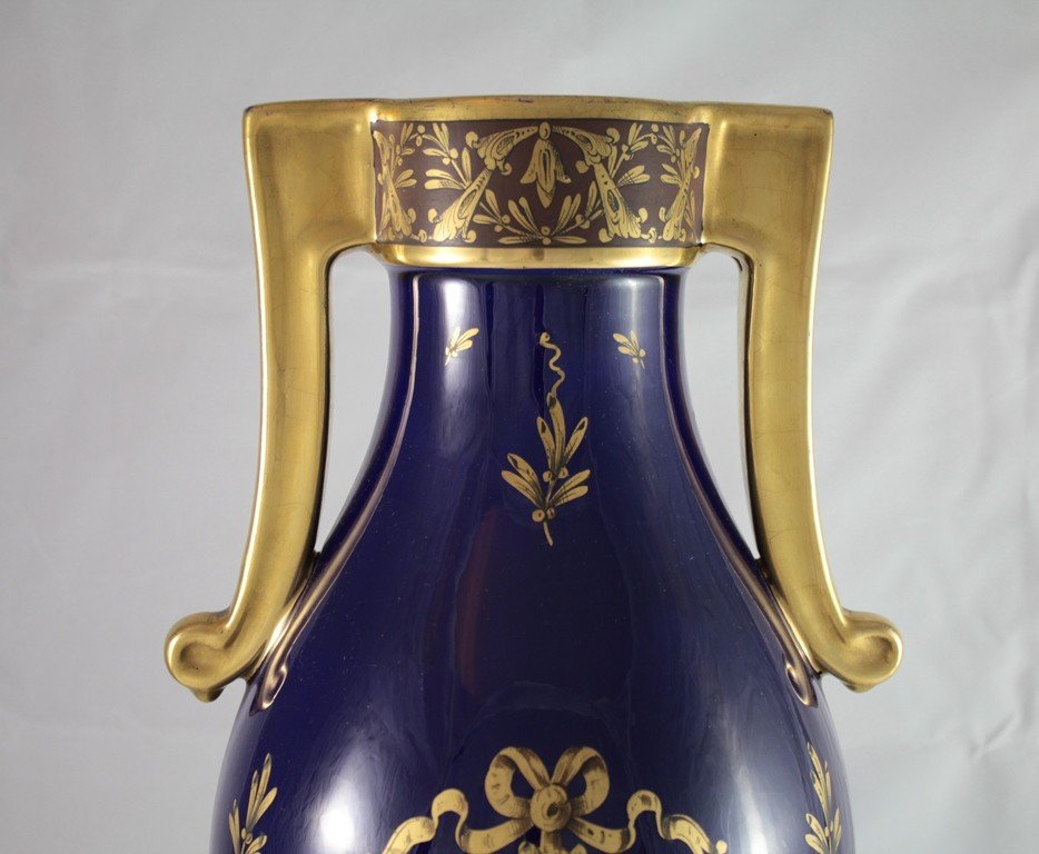 Large Vase From The Pinon-heuzé Manufacture In Tours Around 1920-photo-3