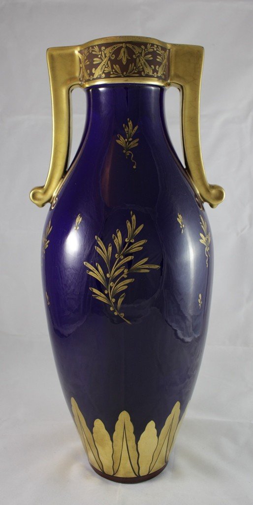 Large Vase From The Pinon-heuzé Manufacture In Tours Around 1920-photo-4