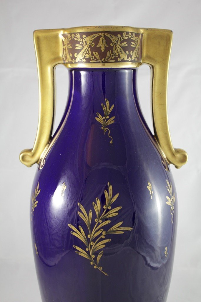 Large Vase From The Pinon-heuzé Manufacture In Tours Around 1920-photo-5