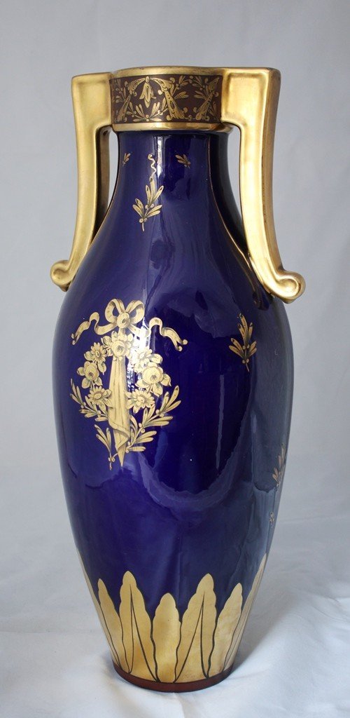 Large Vase From The Pinon-heuzé Manufacture In Tours Around 1920-photo-8