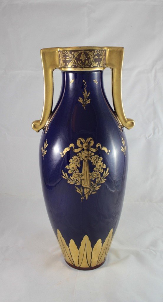 Large Vase From The Pinon-heuzé Manufacture In Tours Around 1920
