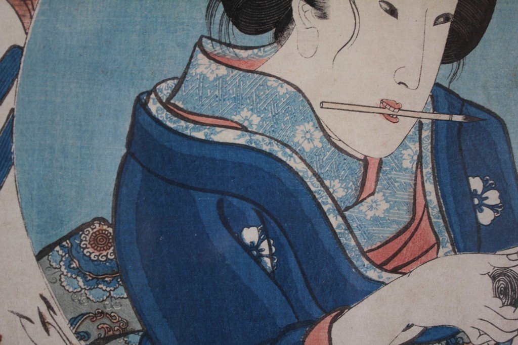 Japanese Print 'mirror Of  Women Of Wisdom And Courage' (kenyû Fujo Kagami) 1844-photo-1
