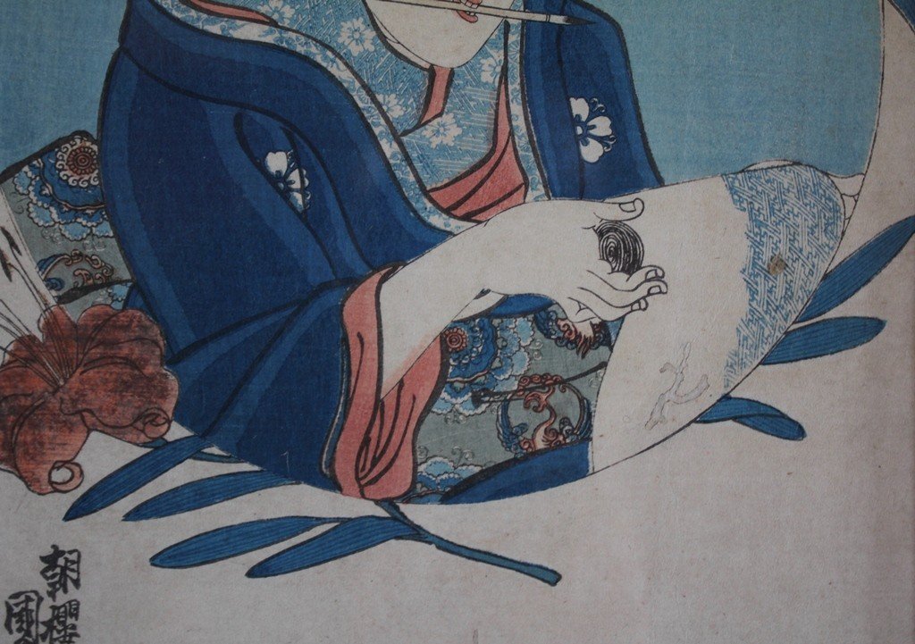 Estampe Japonaise 'miroir Des Femmes Sages Et Courageuses' (kenyû Fujo Kagami) 1844-photo-2