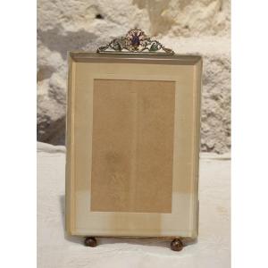 Glass And Enamelled Brass Photo Frame, Late 19th, Early 20th Century