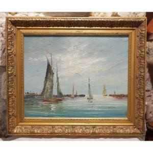 Oil On Canvas Marine Signed Edward Barton (1936-2012)