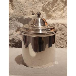 Large Lidded Silver-plated Metal Pot, 20th Century