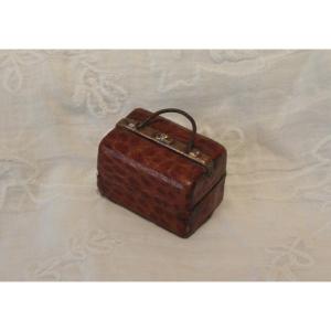 Travel Inkwell Shaped Like A Suitcase, Late 19th Century
