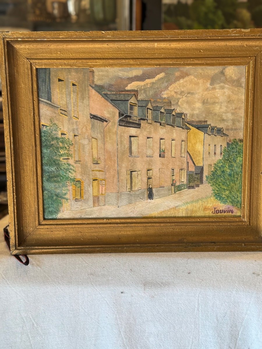 Painting In Brittany Signed Jouvire -1952-photo-5