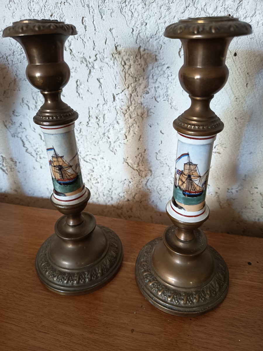 Pair Of 19th Century Candlesticks-photo-2