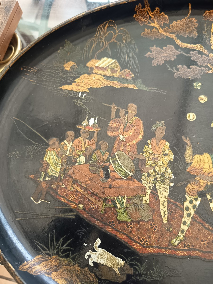 19th Century Papier-mâché Tray -photo-1