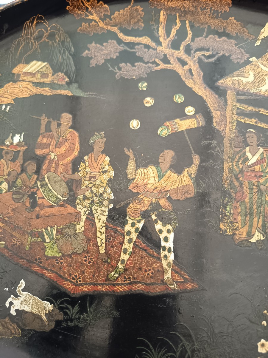 19th Century Papier-mâché Tray -photo-2