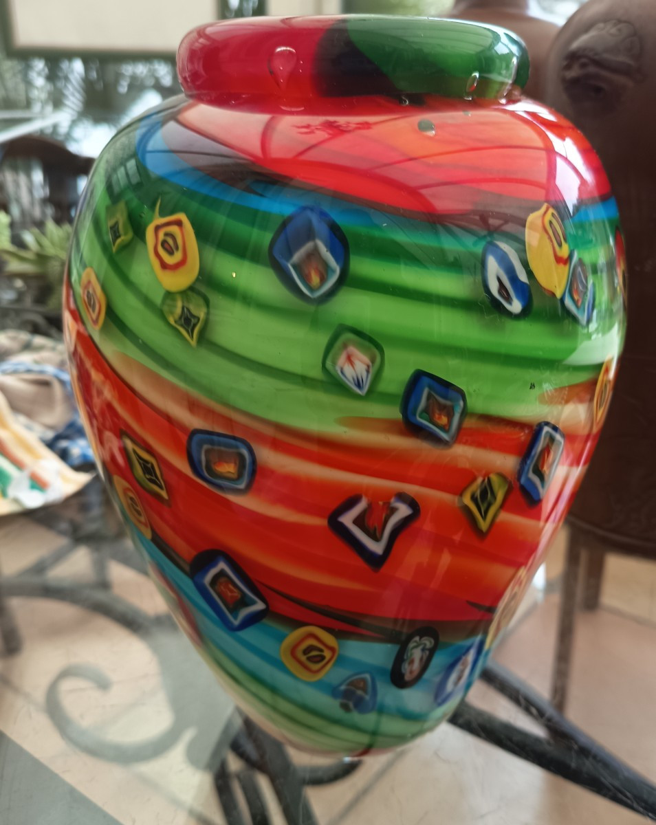 20th-century Murano Millefiori Vase-photo-1