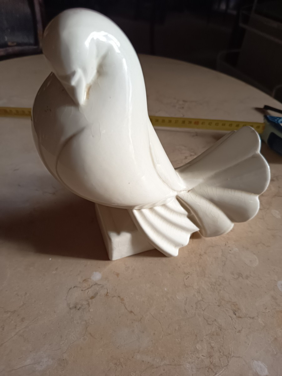 Céramique, craquelé Art déco signé Jacques Adnet-photo-2