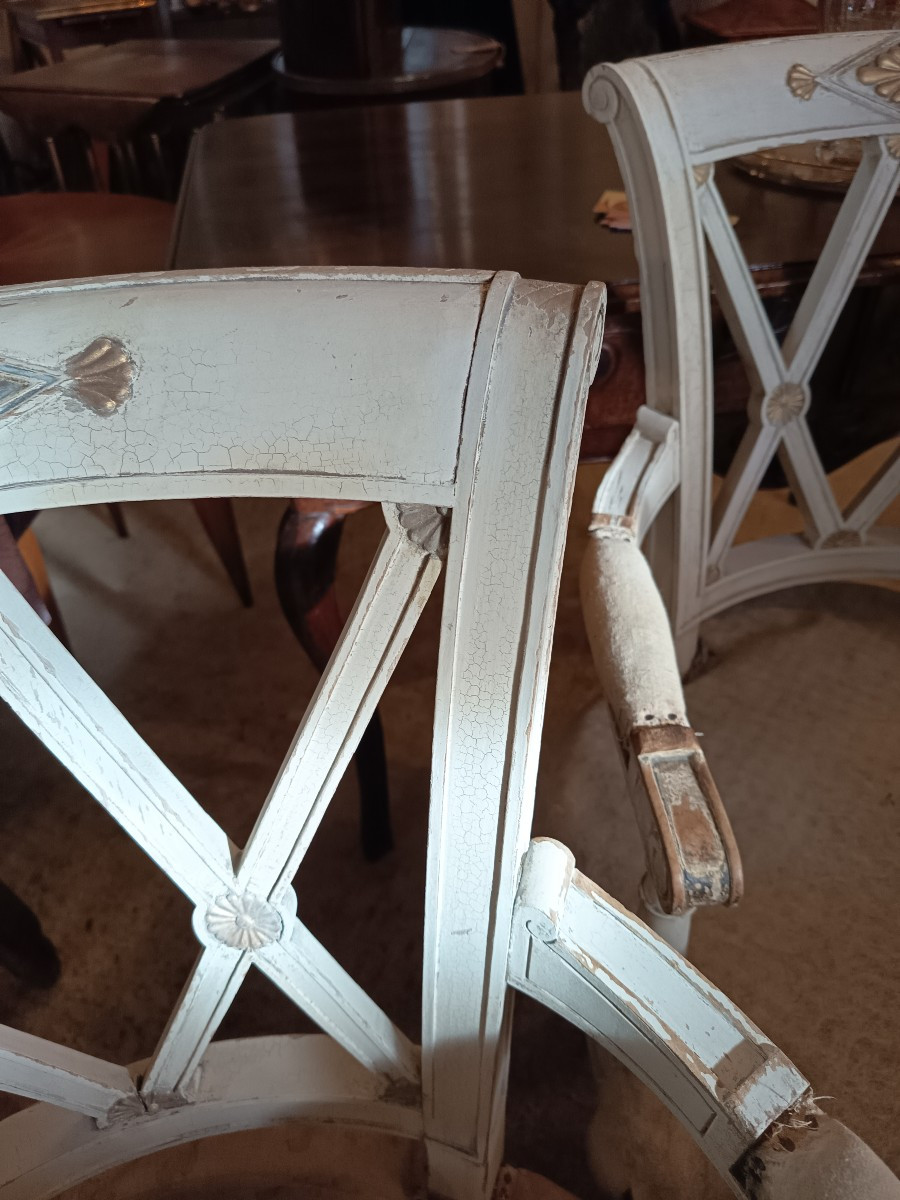 Paire de fauteuils Directoire -photo-2