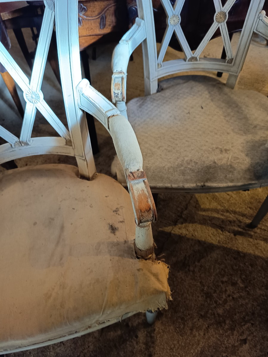 Paire de fauteuils Directoire -photo-4