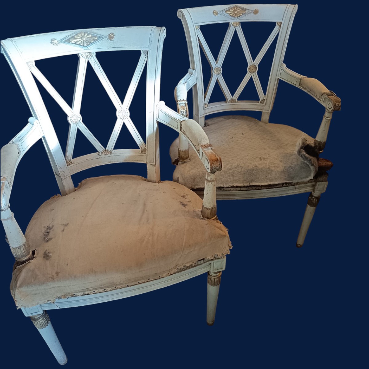 Paire de fauteuils Directoire 