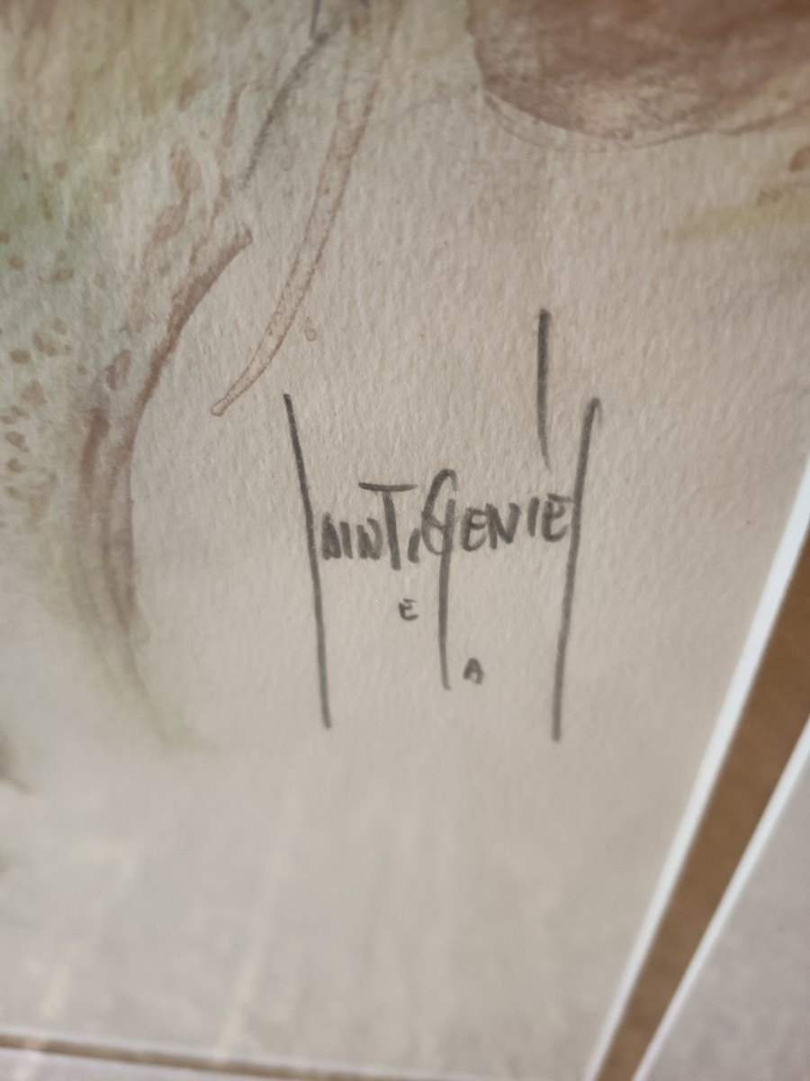 Numbered Lithograph By Lassus Saint-genies.-photo-2