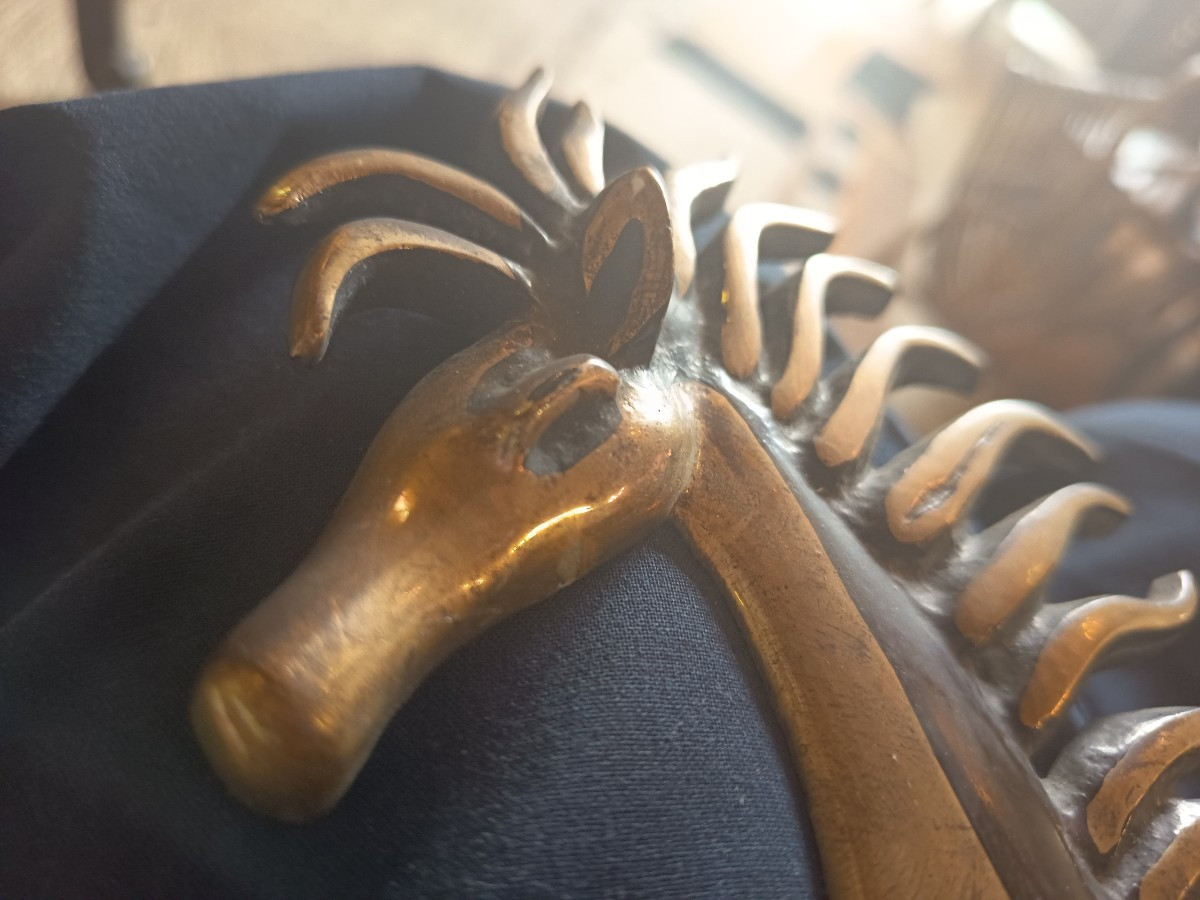 Galloping Horse Sculpture In Brass By Walter Bosse-photo-4